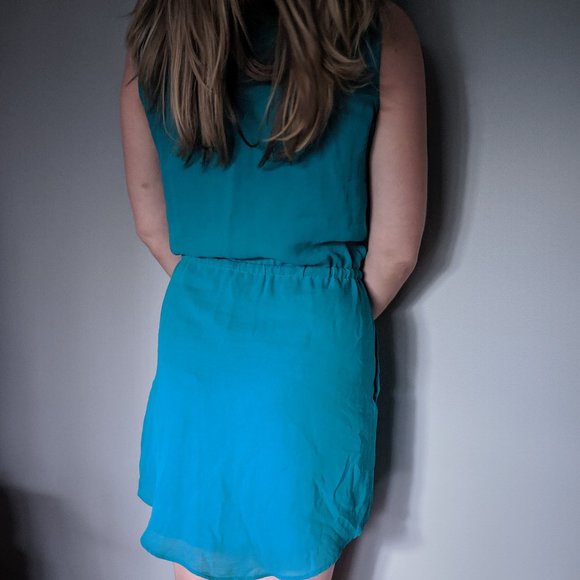 Blue lined summer dress - Picture 2 of 2